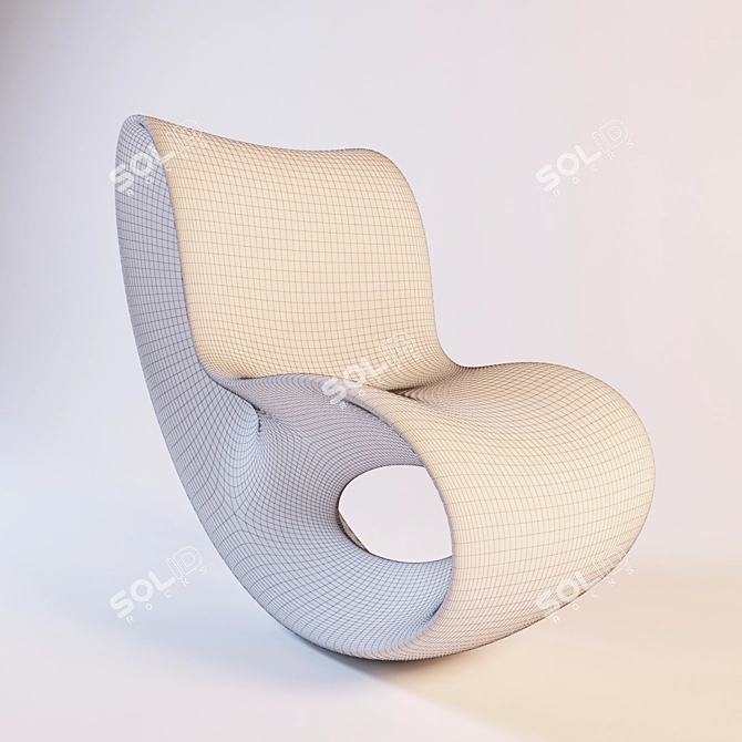 Sleek Contoured Lounge Chair 3D model image 3