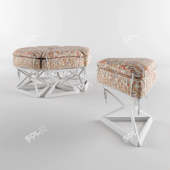 Modern Triangle Stool 3D model image 1