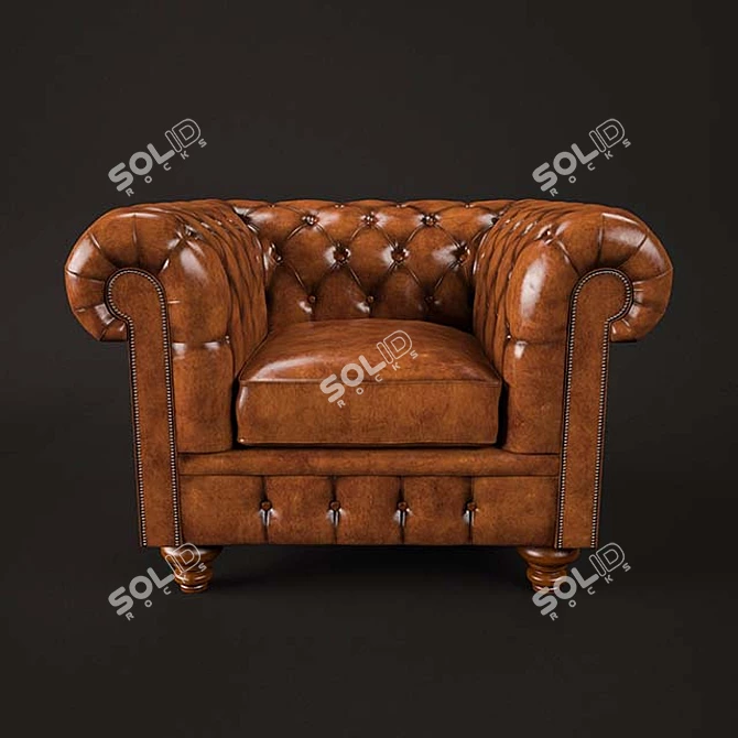 Timeless Elegance: Cromwell Chesterfield Chair 3D model image 2