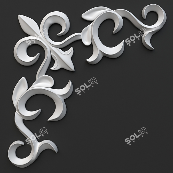 Kazakh Corner Ornament 3D model image 1