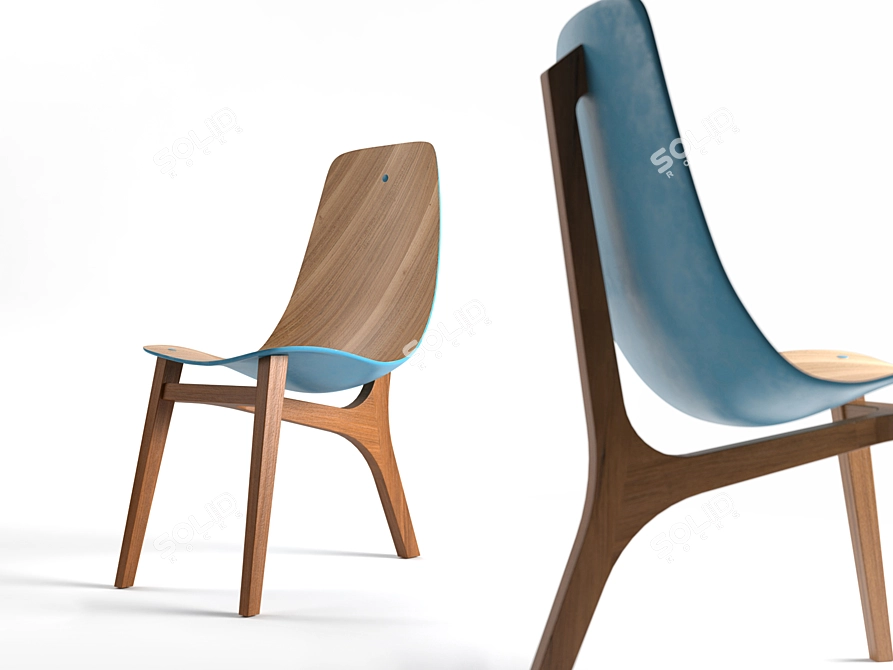 Floating Blue Lounge Chair 3D model image 1