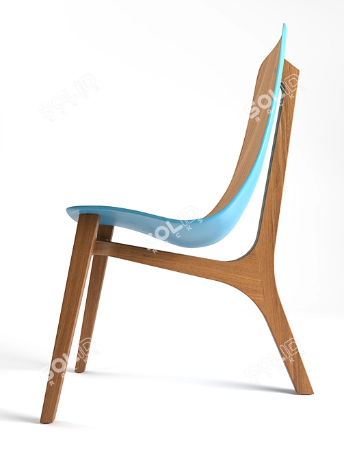 Floating Blue Lounge Chair 3D model image 2