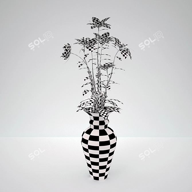 Elegant Blooming Decor: Flower Vase 3D model image 3