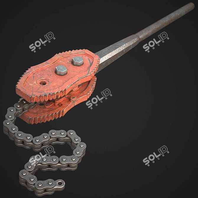 Compact Pipe Key Chain 3D model image 1