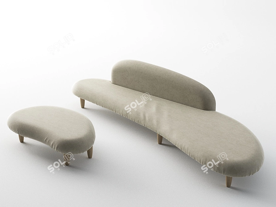 Elegant Vitra Freeform Sofa 3D model image 2