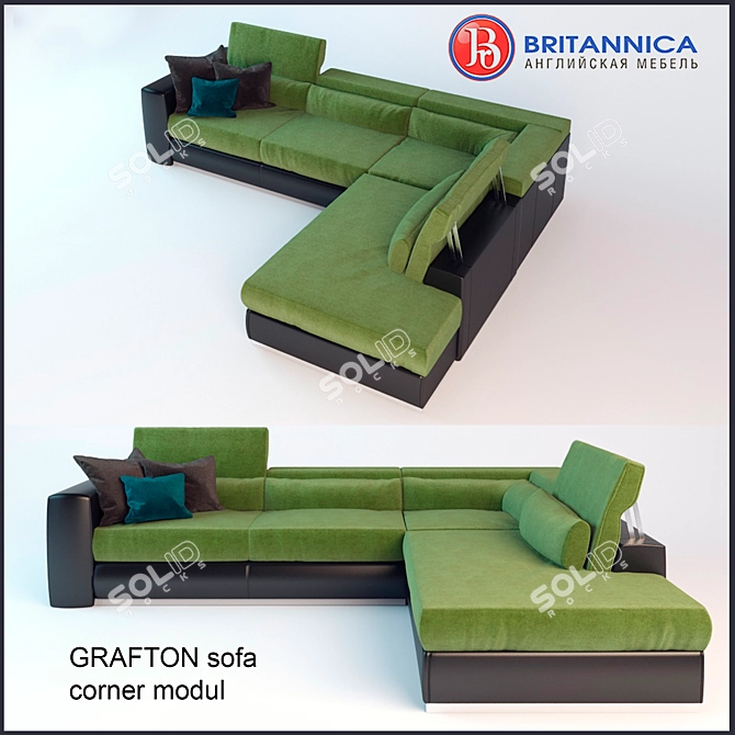 Modern Grafton Corner Sofa 3D model image 1