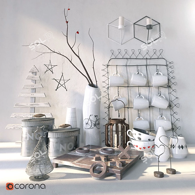 Nordic Harmony Home Decor Set 3D model image 1