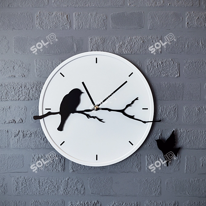 DidiArt Acrylic Wall Clock: "Bird On Branch 3D model image 1