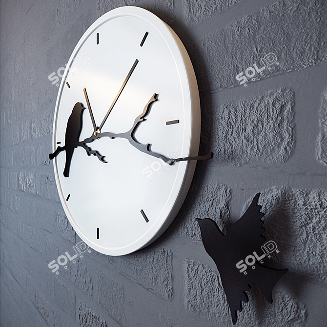 DidiArt Acrylic Wall Clock: "Bird On Branch 3D model image 2