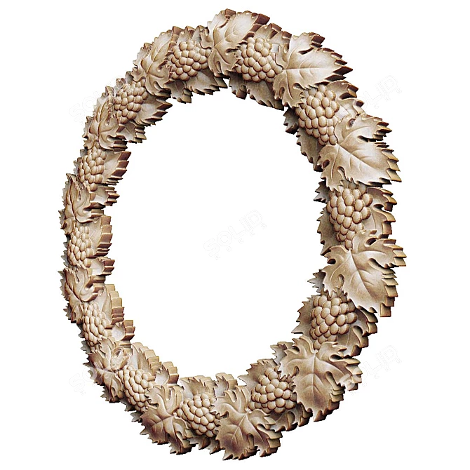 Oak Leaf Round Frame 3D model image 2