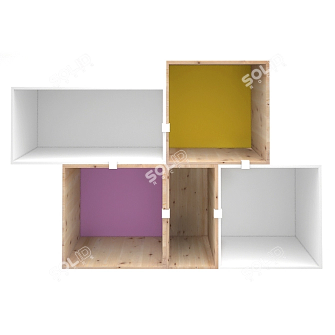 Minimalist Stacked Shelves 3D model image 1
