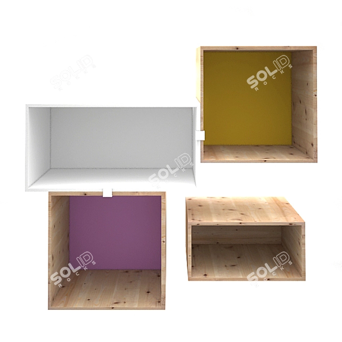 Minimalist Stacked Shelves 3D model image 2