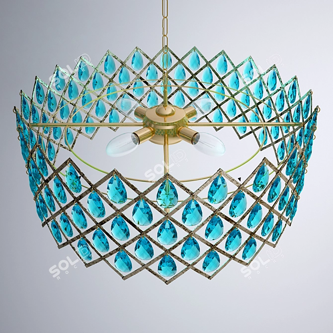 Elegant Crystal Chandelier 3D model image 2