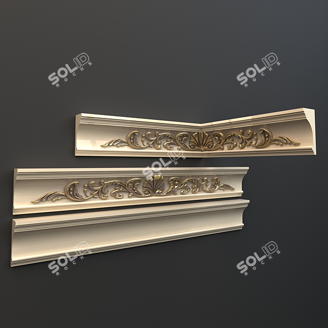 Ceiling cornice set 3D model image 1