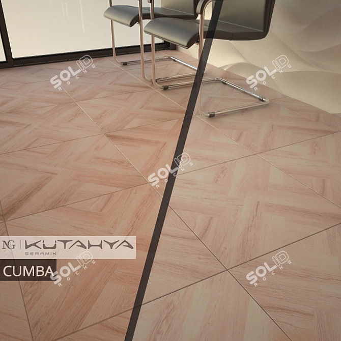 Kutahya Seramik Cumba Collection: Striking Floor Tiles 3D model image 2