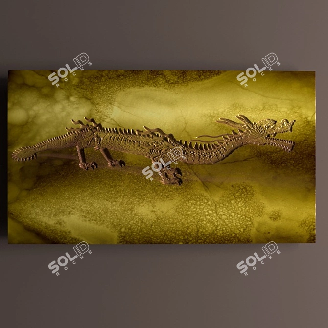 Dragon Guardian: Ornamental Wall Art 3D model image 1