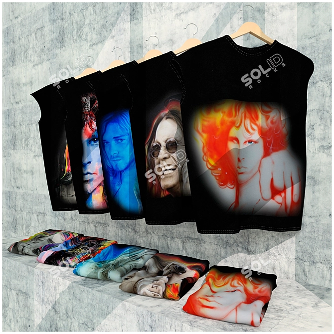 Rock Legends T-Shirt Set 3D model image 2
