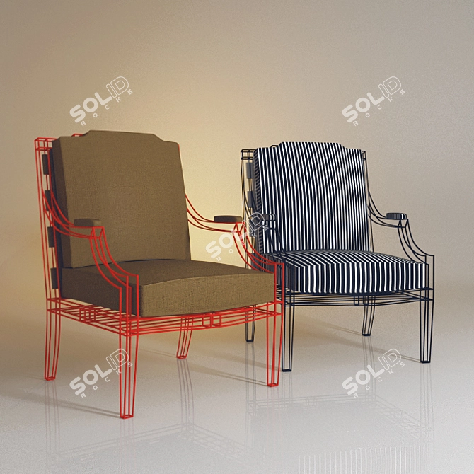 Casa Midy Louis 14 Chair: Classic Elegance 3D model image 1
