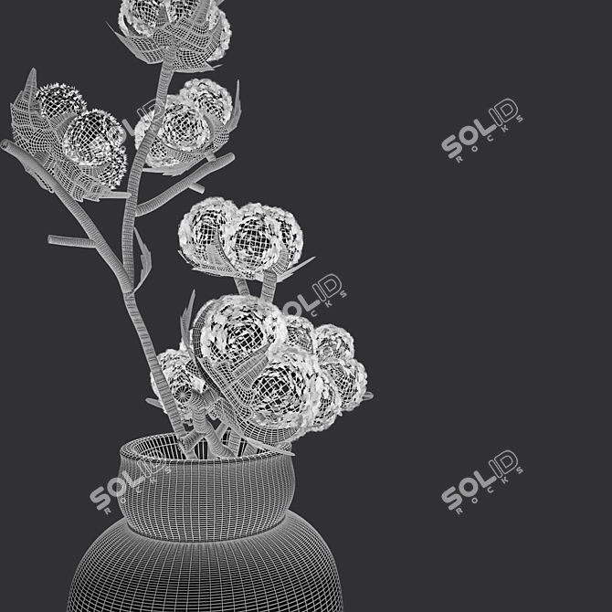 Cotton Branch Decorative Accessory 3D model image 3