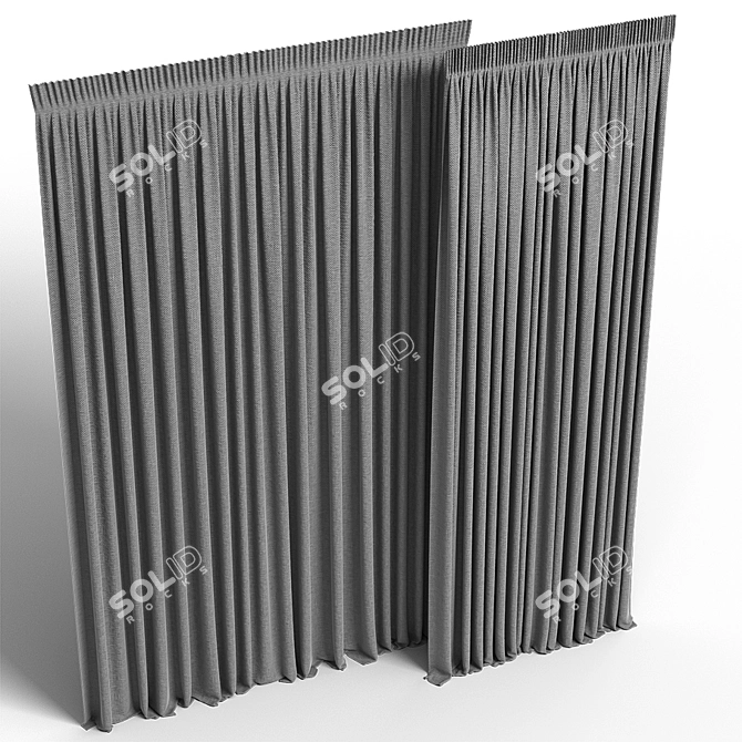 Dual-Position Curtain Set 3D model image 2