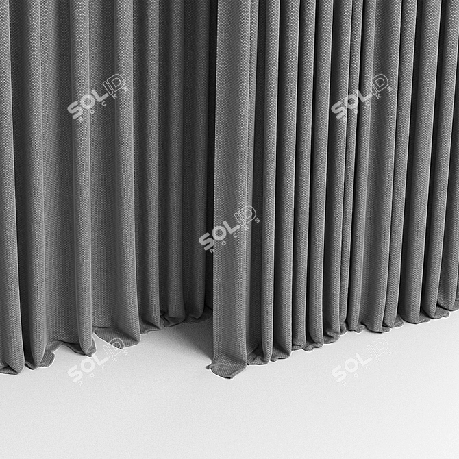 Dual-Position Curtain Set 3D model image 3