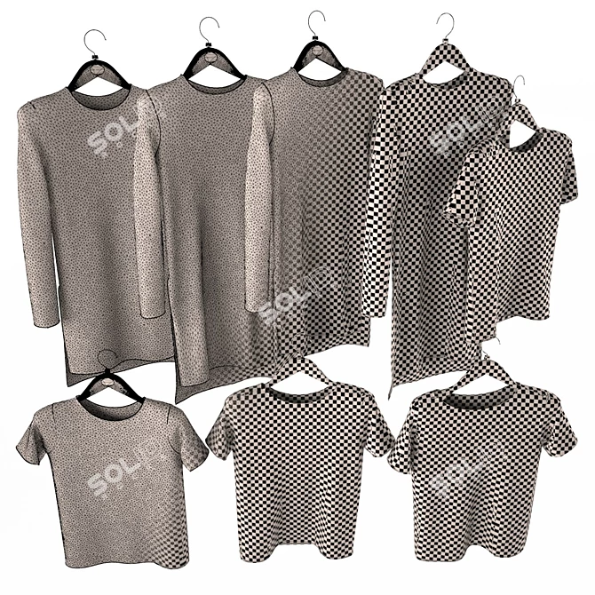 Bershka №2 Knitwear Mannequins & FBX File 3D model image 3