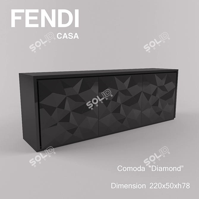 Fendi Diamond Comoda - Elegant and Functional 3D model image 1