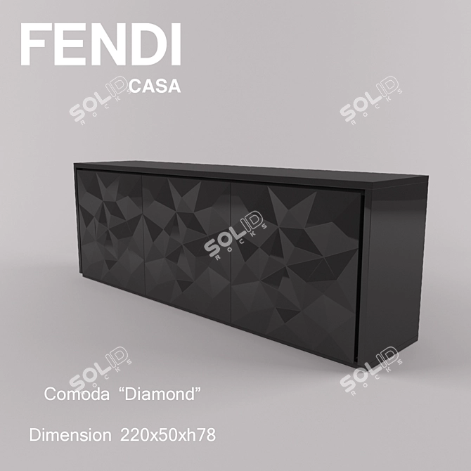 Fendi Diamond Comoda - Elegant and Functional 3D model image 2