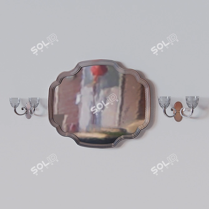 King GO Lucido Mirror + Wall Sconce 3D model image 1