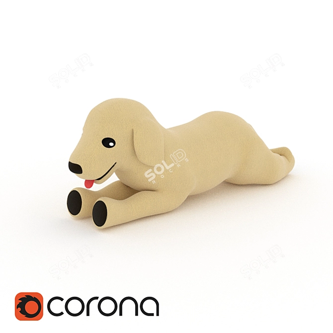 Golden Gosig Plush Toy 3D model image 1