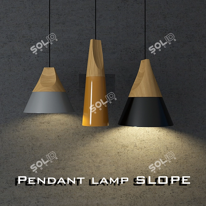 Sloping Elegance Pendant Lamp 3D model image 1