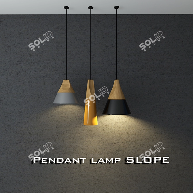 Sloping Elegance Pendant Lamp 3D model image 2