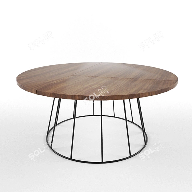 Sleek Mango Wood Coffee Table 3D model image 1