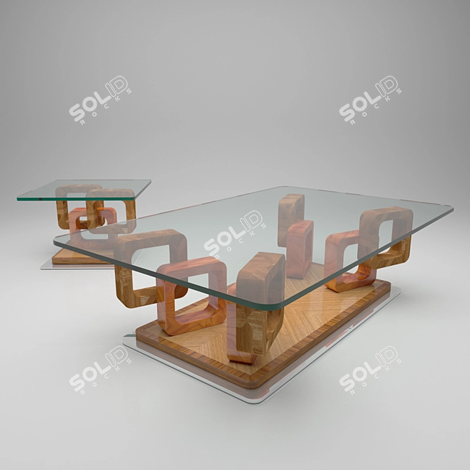 Title: Elegant Chamfered Table 3D model image 1
