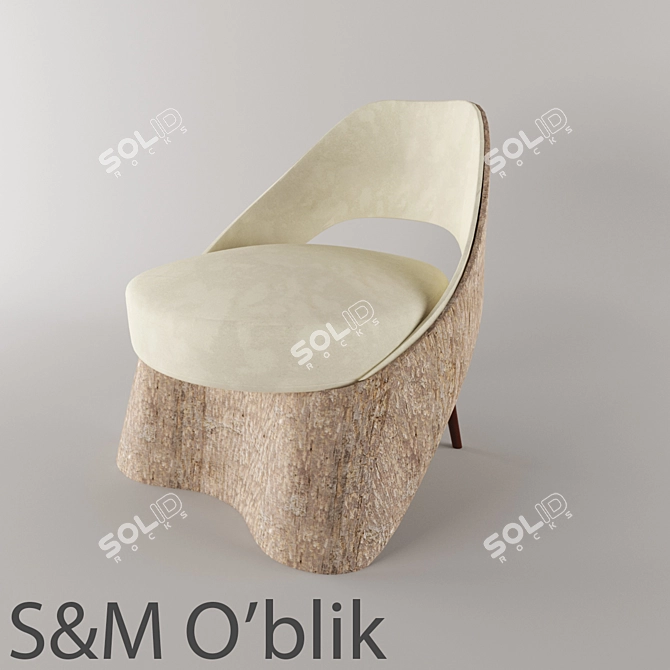 Elegant Oblik Chair - Sawayamoroni 3D model image 1