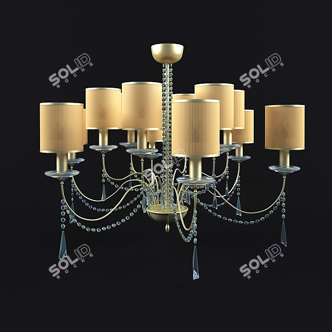 Elegant Spanish Chandelier 3D model image 1