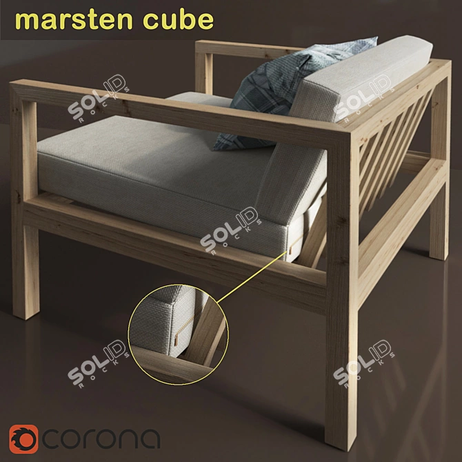 Marsten Cube Chair 3D model image 1