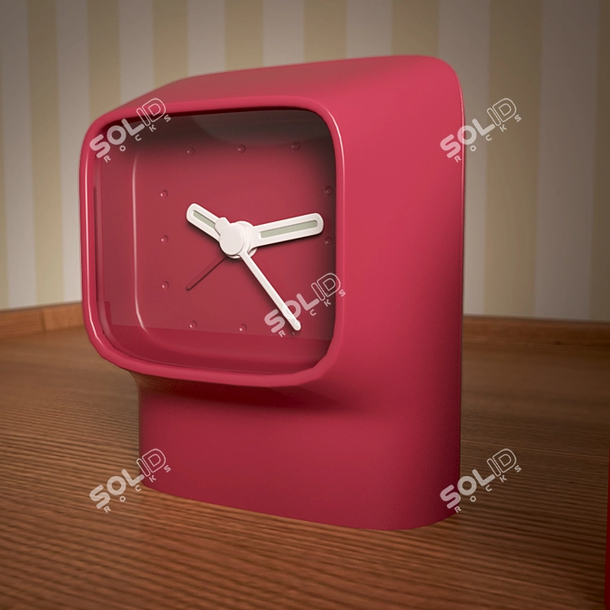 Sleek Lexon Mezzo Clock - Red and Blue Models 3D model image 2