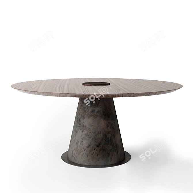 Rustic Mood: Modern Metal & Wood Table 3D model image 2