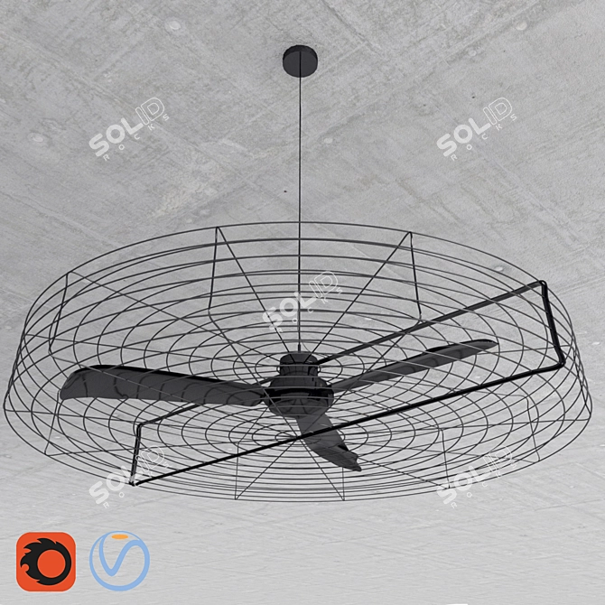 Corona Render Ceiling Fan 3D model image 1