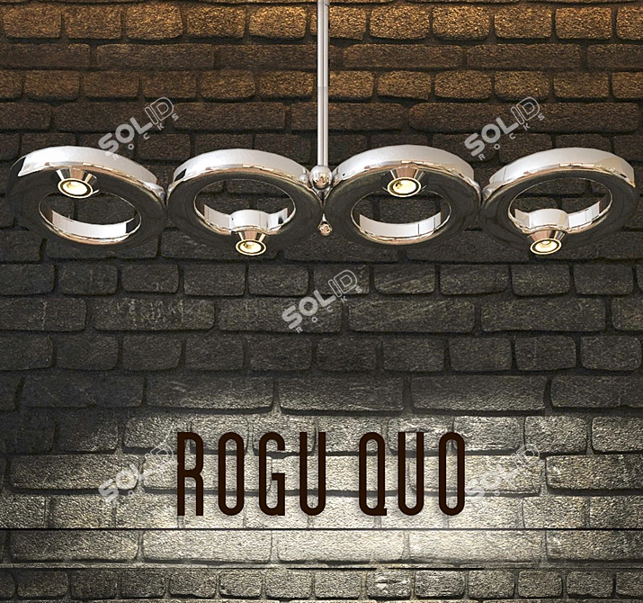 Polished Nickel Ceiling Light 3D model image 1