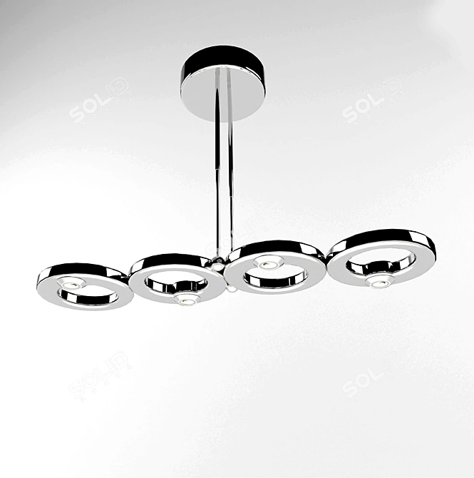 Polished Nickel Ceiling Light 3D model image 3