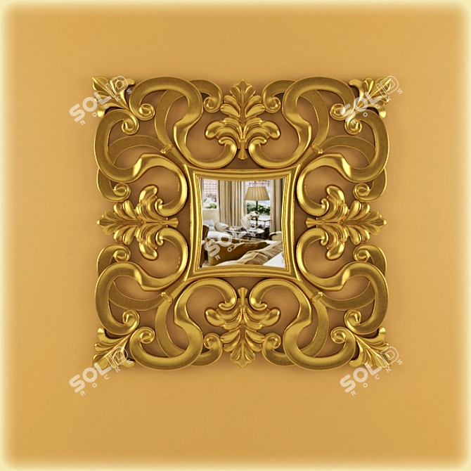 Reflective Elegance: Decorative Mirror 3D model image 1