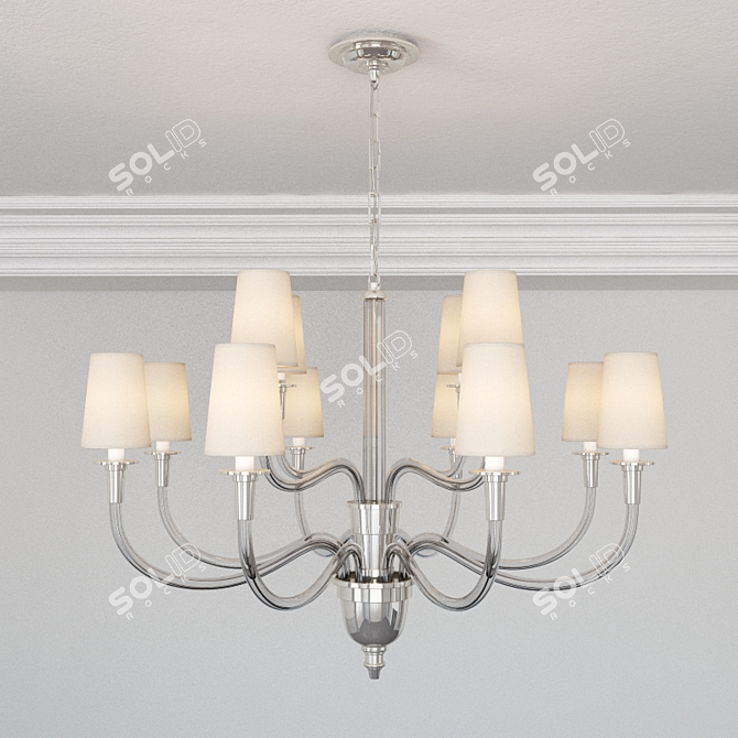 Thomas O'Brien Vivian Large Chandelier 3D model image 1