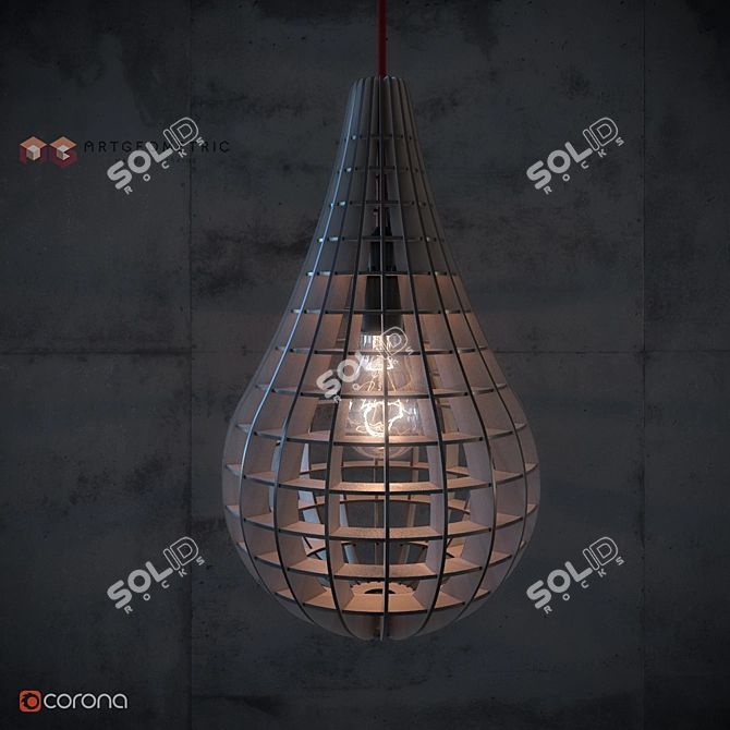 Geometric Pear Ceiling Light 3D model image 1