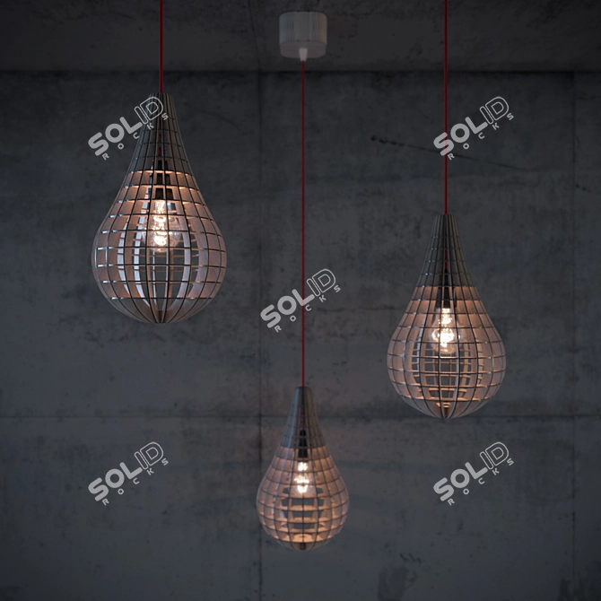 Geometric Pear Ceiling Light 3D model image 2