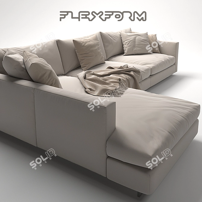 Luxurious Flexform Magnum Sofa 3D model image 2