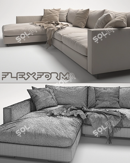 Luxurious Flexform Magnum Sofa 3D model image 3