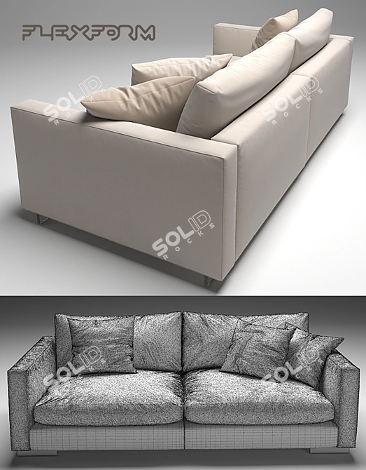 Flexform Magnum: Sleek and Spacious Sofa 3D model image 3