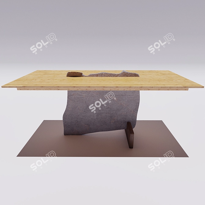 Rustic Stol Mountain Table 3D model image 2